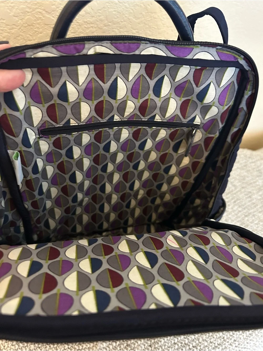 Vera Bradley Classic Navy Blue Quilted Commuter Backpack